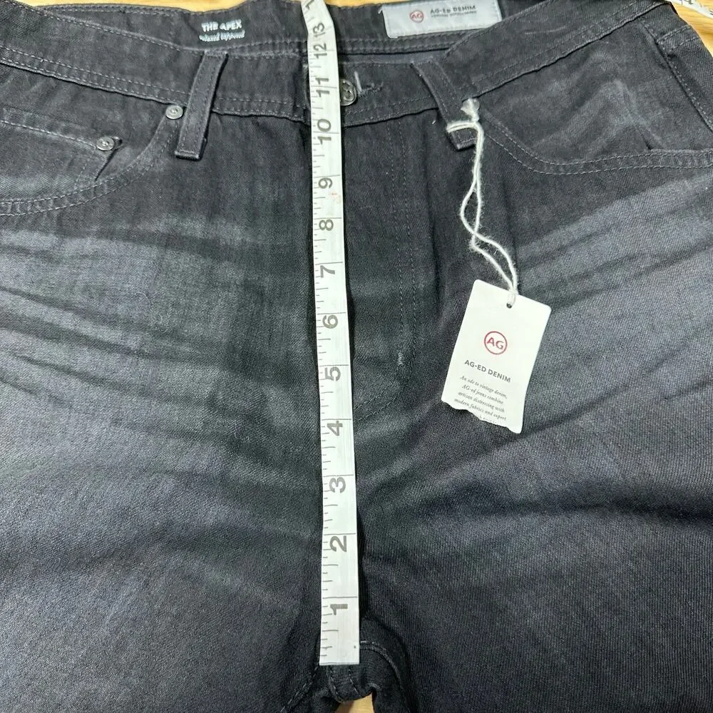 AG Adriano Goldschmied NWT The Apex Relaxed Tapered Jean Black Size 31R Mid Rise